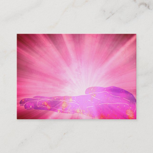 *~* Pink Rays Healing Hand Lightworker Healer Business Card (Front)