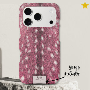 Pink Realistic Deer Hair Fawn Spots Faux Fur