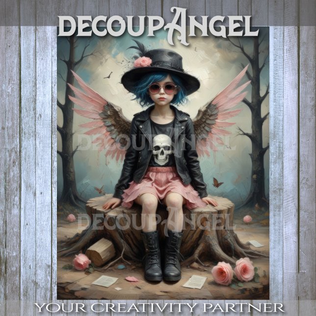 Pink Rebel Angel Decoupage Tissue Paper (Creator Uploaded)