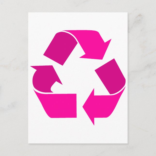 pink recycle symbol postcard (Front)