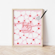 Pink & Red 30 Reasons We Love You Hearts Birthday