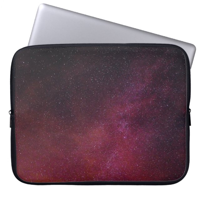 Pink, red, and black digital wallpaper laptop sleeve (Front)