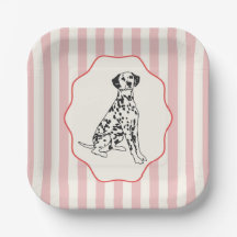 Pink, Red and Black Dog and Stripes