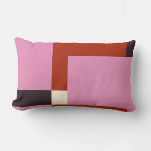 pink, red, and dark brown contemporary  lumbar cushion