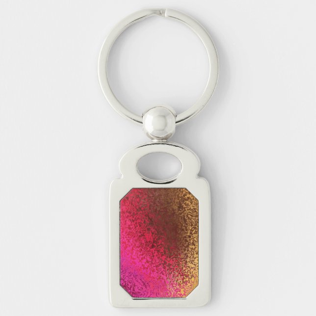 Pink Red And Gold Pattern Key Ring (Front)