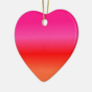 Pink, Red and Orange Gradient Ceramic Ornament