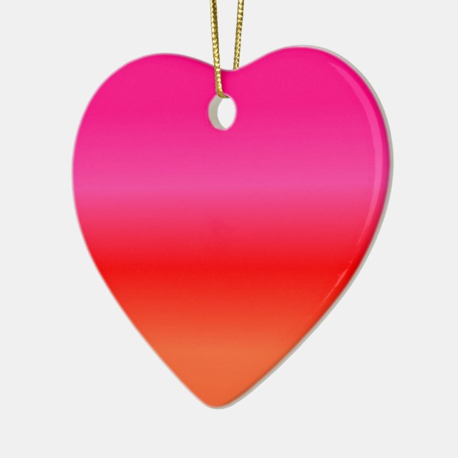 Pink, Red and Orange Gradient Ceramic Ornament (Left)