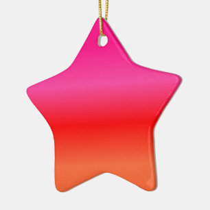 Pink, Red and Orange Gradient Ceramic Ornament