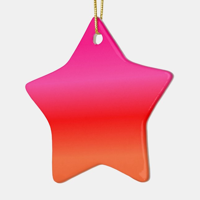 Pink, Red and Orange Gradient Ceramic Ornament (Left)