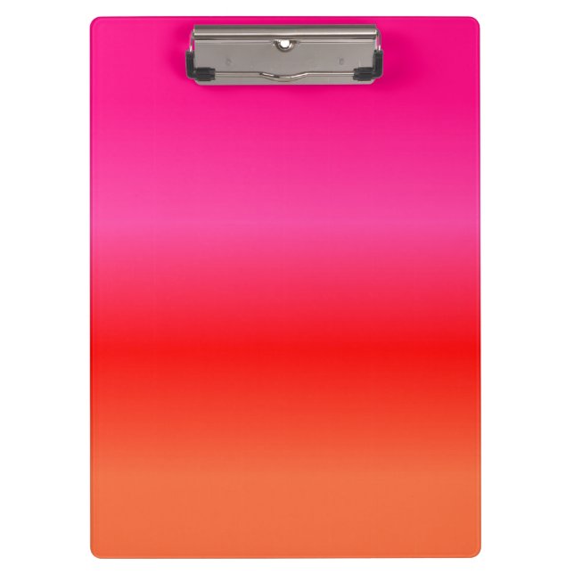 Pink,  Red and Orange Gradient  Clipboard (Front)