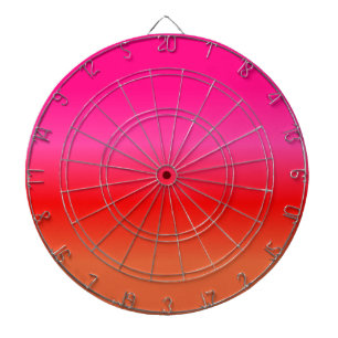 Pink, Red and Orange Gradient Dartboard