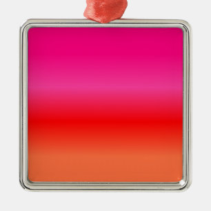 Pink, Red and Orange Gradient Metal Ornament
