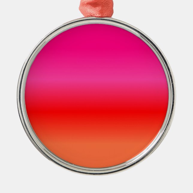 Pink, Red and Orange Gradient Metal Tree Decoration (Front)
