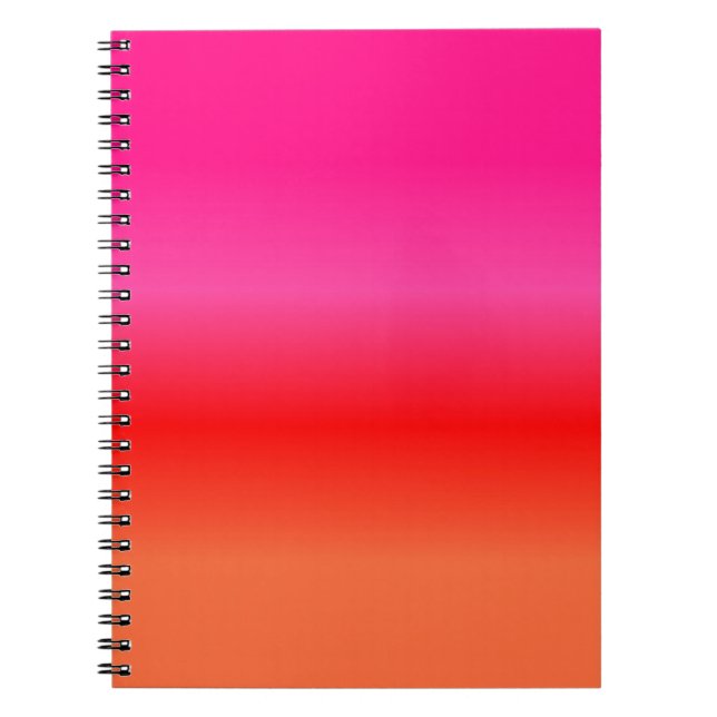 Pink, Red and Orange Gradient Notebook (Front)