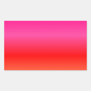 Pink, Red and Orange Gradient Rectangular Sticker