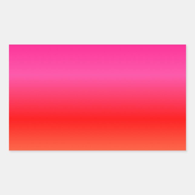 Pink, Red and Orange Gradient Rectangular Sticker (Front)