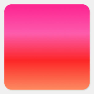 Pink, Red and Orange Gradient Square Sticker