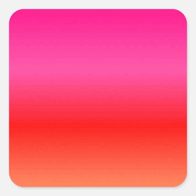 Pink, Red and Orange Gradient Square Sticker (Front)