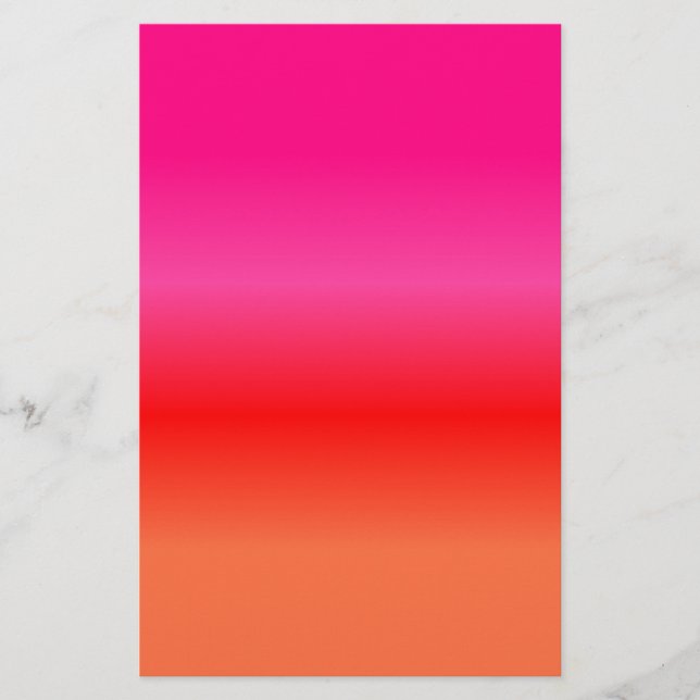 Pink, Red and Orange Gradient Stationery (Front)