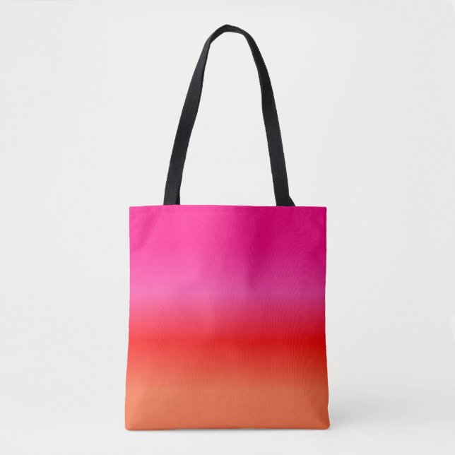 Pink,  Red and Orange Gradient tote bag (Front)