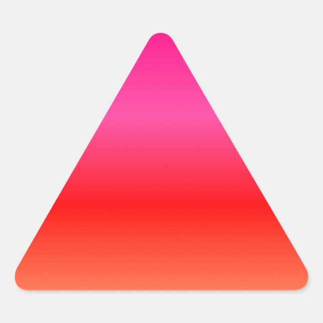 Pink, Red and Orange Gradient Triangle Sticker (Front)