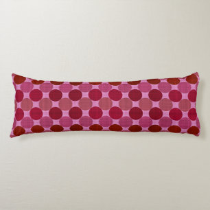 Pink red and peach textured dots body cushion