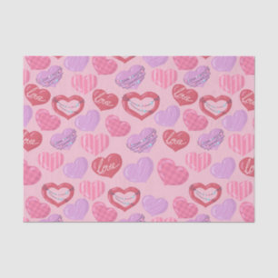 Pink, Red and Purple Love Hearts Tissue Paper