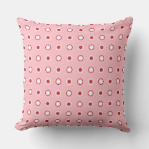 Pink, Red and white Dots Cushion