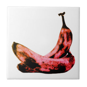 Pink Red Banana Pop Art Cool Unique Ceramic Tile