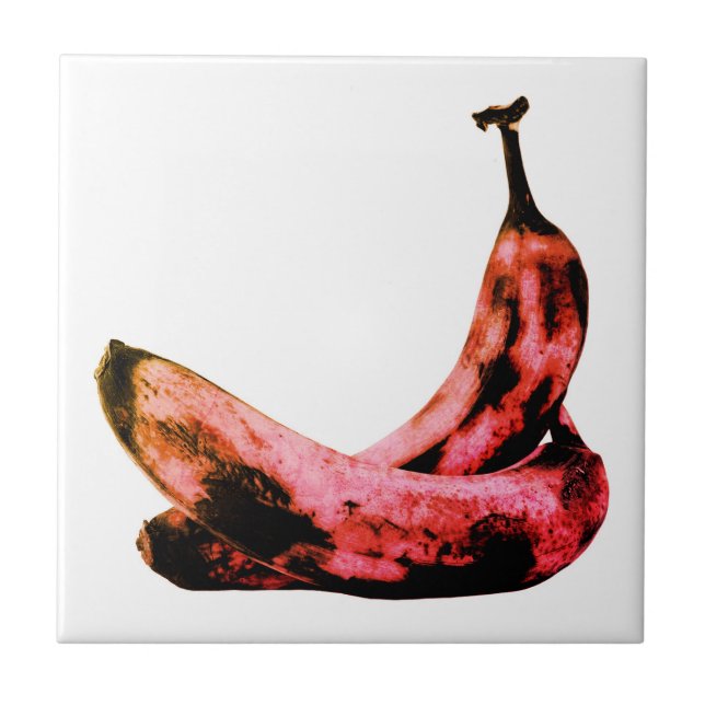 Pink Red Banana Pop Art Cool Unique  Ceramic Tile (Front)