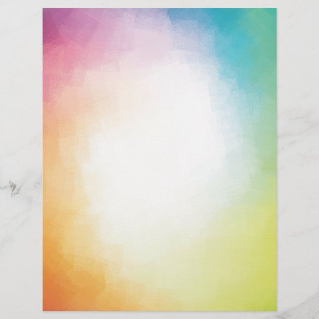 Pink Red Blue Green Yellow Modern Abstract Custom Letterhead (Front)