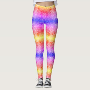 Pink Red Blue + Yellow Colours on Customised Moder Leggings