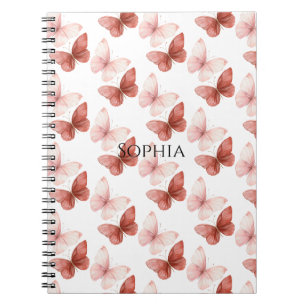 Pink Red Butterflies Notebook
