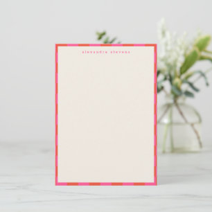 Pink Red Chequerboard Pattern Personalised Name Card