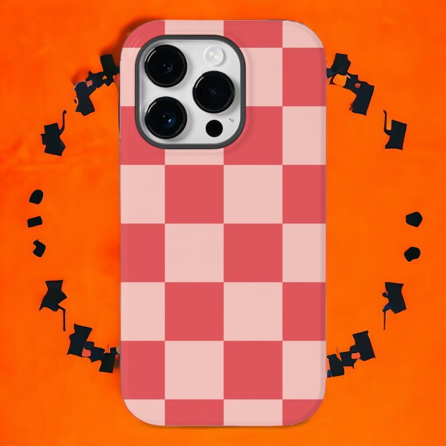 Pink Red Chequered Gingham Pattern Case-Mate iPhone Case (Zazzle Pink Red Checkered Gingham Pattern Case-Mate Iphone Case)