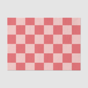Pink Red Chequered Gingham Pattern Tissue Paper