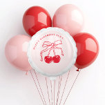 Pink & Red Cherry Birthday – Customisable Balloon<br><div class="desc">Bring your birthday celebration to life with our Pink & Red Cherry Birthday Balloons! These vibrant balloons feature a playful cherry design in pink and red, perfect for creating a fun and festive atmosphere at your cherry-themed or retro birthday party. Whether you're decorating the party space, creating balloon bouquets, or...</div>