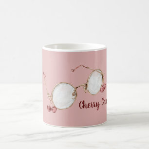 Pink Red Cherry Charm Glasses Coffee Mug