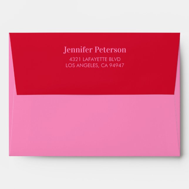 Pink Red Chic Birthday Envelope (Back (Top Flap))