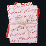 Pink Red Classic Stripes Wrapping Paper Sheet<br><div class="desc">Pink Red Classic Merry Christmas Wrapping Paper Sheets</div>