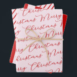 Pink Red Classic Stripes Wrapping Paper Sheet<br><div class="desc">Pink Red Classic Merry Christmas Wrapping Paper Sheets</div>