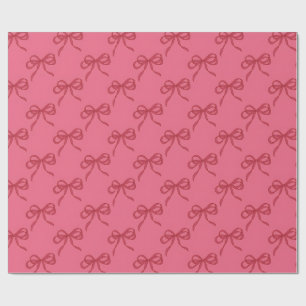 Pink red coquette bows minimal and cute  wrapping paper