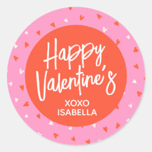 Pink Red Cute Happy Valentines Sticker