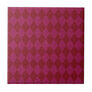 Pink & Red Diamond Glitter Pouf Ceramic Tile