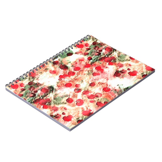 Pink Red Dirty Polka Dot Grunge Notebook (Left Side)