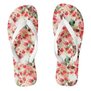 Pink Red Dirty Polka Dot Grunge Thongs