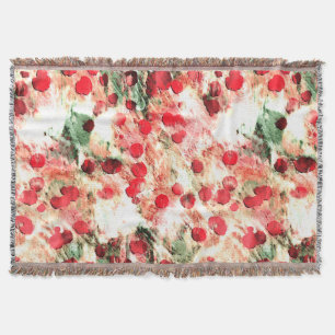 Pink Red Dirty Polka Dot Grunge Throw Blanket