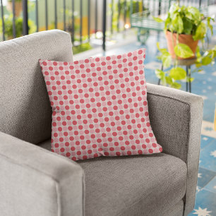 Pink & Red Dots/Damask Decorative Throw Pillow