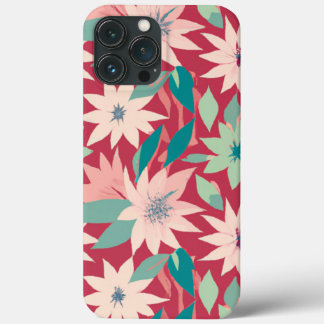Pink & Red Floral Pattern iPhone 13 Pro Max Case