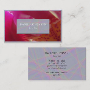 Pink Red Flower Orchid Photo Business Card